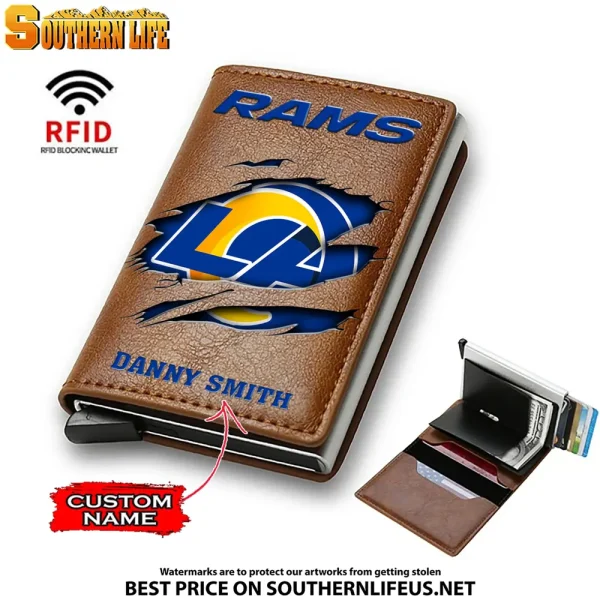 Los Angeles Rams Credit Card Holder Leather Wallet SPTCHLW027 - Image 5