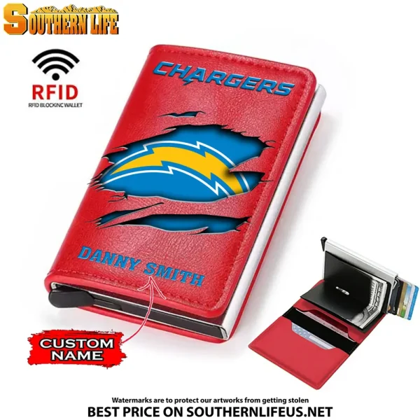 Los Angeles Chargers Credit Card Holder Leather Wallet SPTCHLW028 - Image 3