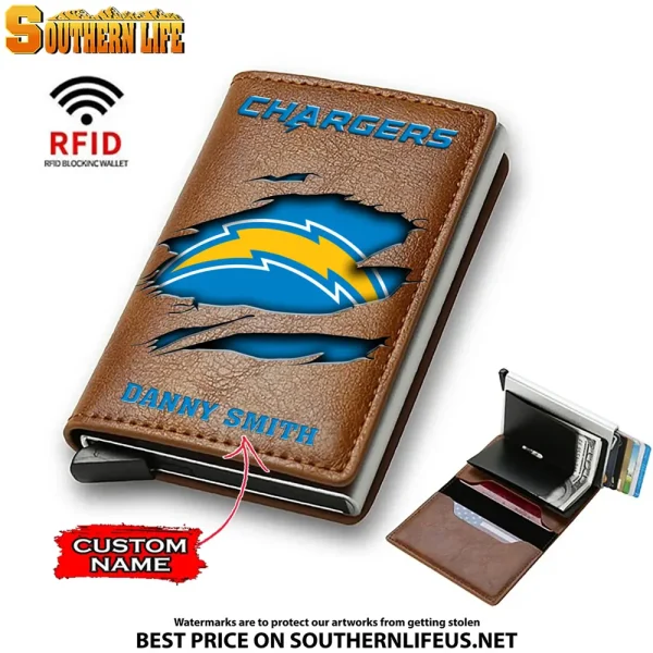 Los Angeles Chargers Credit Card Holder Leather Wallet SPTCHLW028 - Image 2