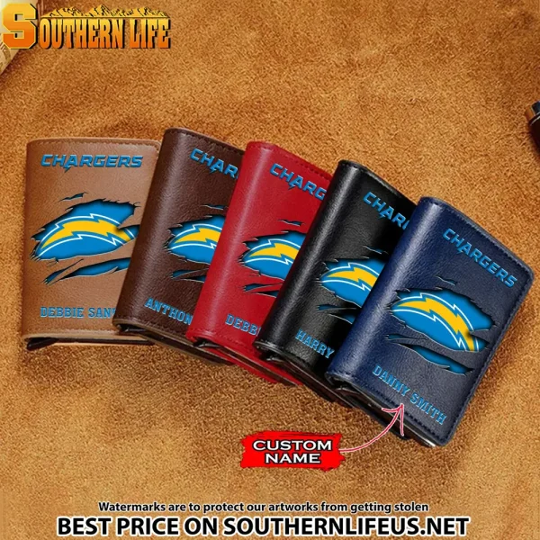 Los Angeles Chargers Credit Card Holder Leather Wallet SPTCHLW028