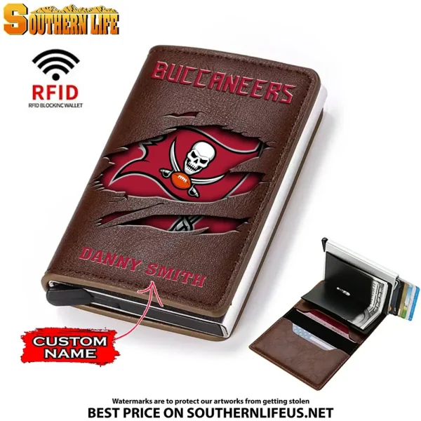 Tampa Bay Buccaneers Credit Card Holder Leather Wallet SPTCHLW030 - Image 3