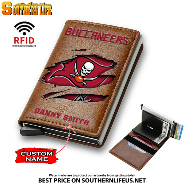 Tampa Bay Buccaneers Credit Card Holder Leather Wallet SPTCHLW030 - Image 5