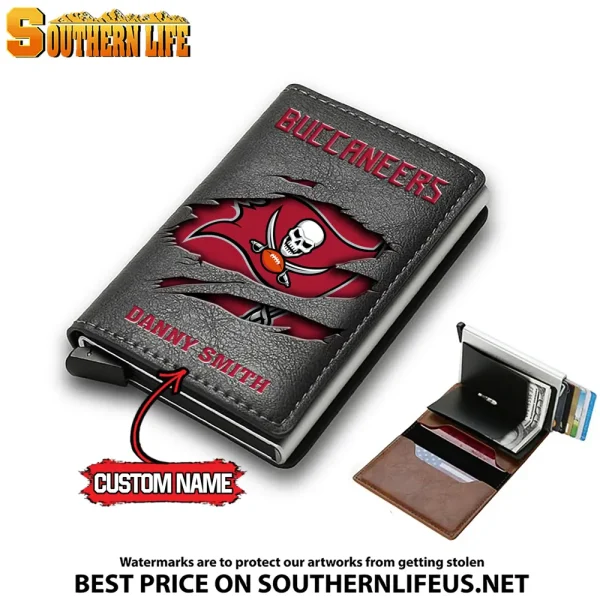 Tampa Bay Buccaneers Credit Card Holder Leather Wallet SPTCHLW030 - Image 6