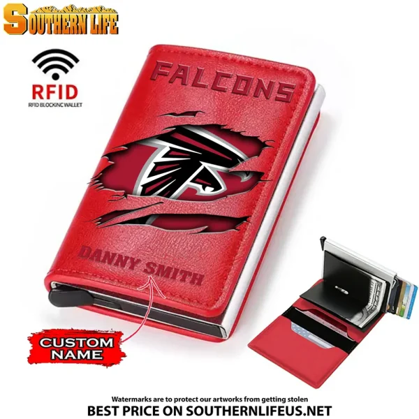 Atlanta Falcons Credit Card Holder Leather Wallet SPTCHLW032 - Image 3