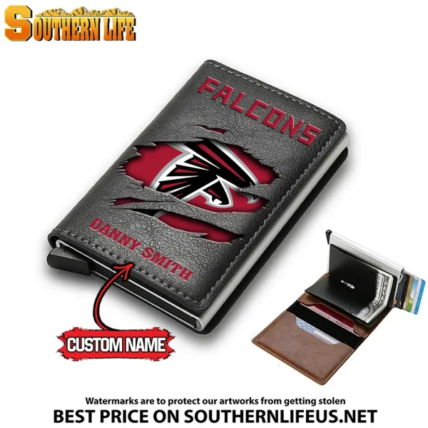 Atlanta Falcons Credit Card Holder Leather Wallet SPTCHLW032 - Image 2