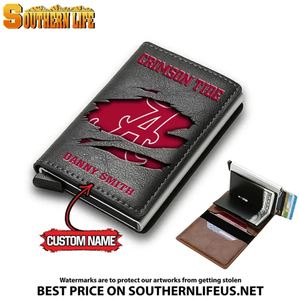 NCAA Alabama Crimson Tide Credit Card Holder Leather Wallet SPTCHLW033 - Image 3