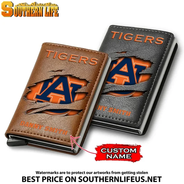 Auburn Tigers NCAA Credit Card Holder Leather Wallet SPTCHLW035