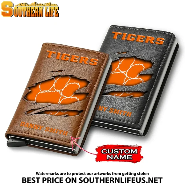 Clemson Tigers NCAA Credit Card Holder Leather Wallet SPTCHLW037