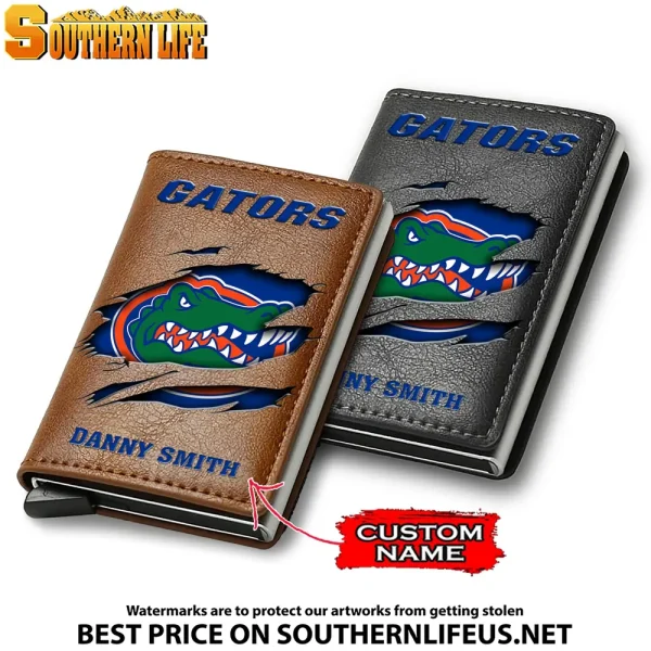 Florida Gators NCAA Credit Card Holder Leather Wallet SPTCHLW038