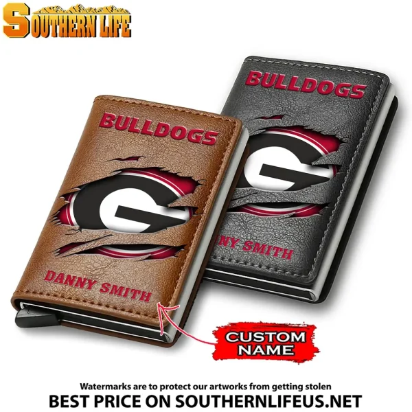 Georgia Bulldogs NCAA Credit Card Holder Leather Wallet SPTCHLW040