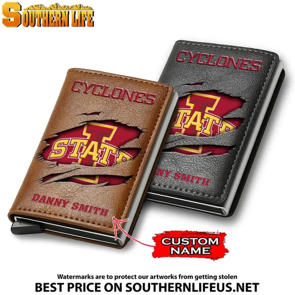 Iowa State Cyclones NCAA Credit Card Holder Leather Wallet SPTCHLW043