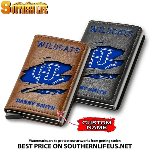 Kentucky Wildcats NCAA Credit Card Holder Leather Wallet SPTCHLW044