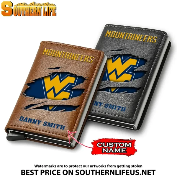 West Virginia Mountaineers NCAA Credit Card Holder Leather Wallet SPTCHLW046