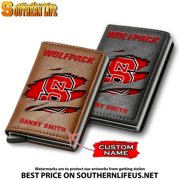 NC State Wolfpack NCAA Credit Card Holder Leather Wallet SPTCHLW050