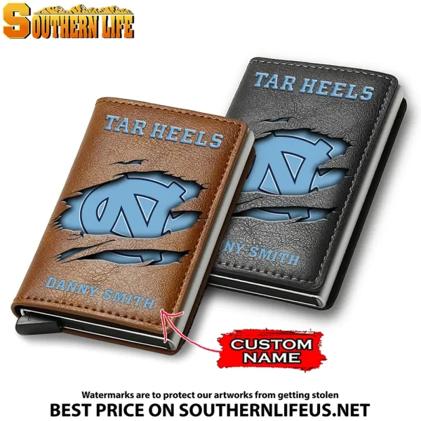 North Carolina Tar Heels NCAA Credit Card Holder Leather Wallet SPTCHLW052