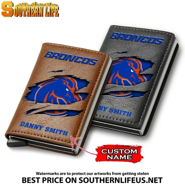 Boise State Broncos NCAA Credit Card Holder Leather Wallet SPTCHLW055