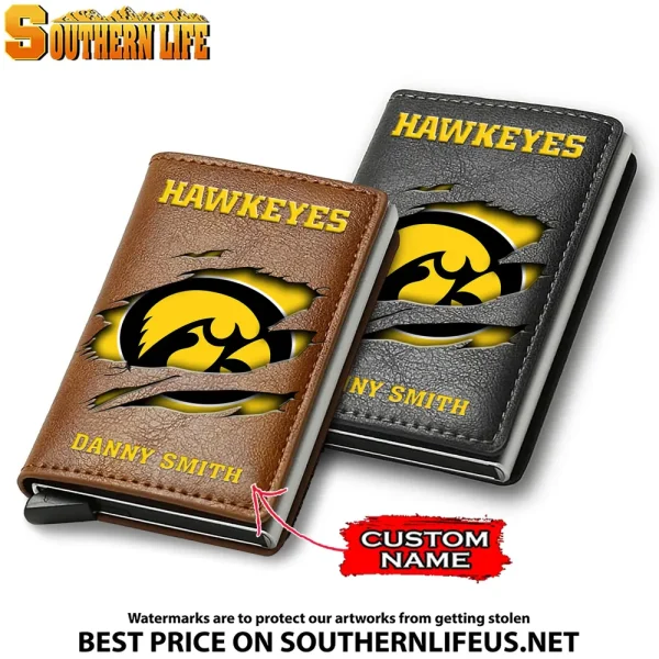 Iowa Hawkeyes NCAA Credit Card Holder Leather Wallet SPTCHLW056