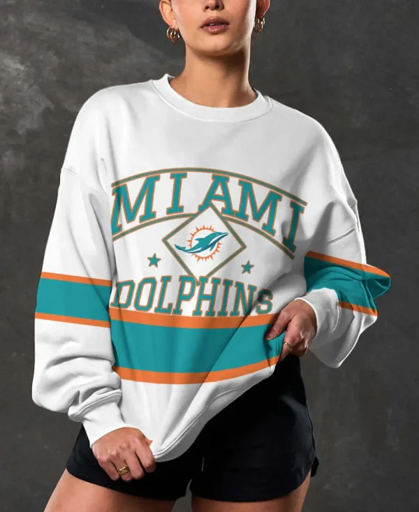 Miami Dolphins Crew Neck Sweatshirt BGRSW487