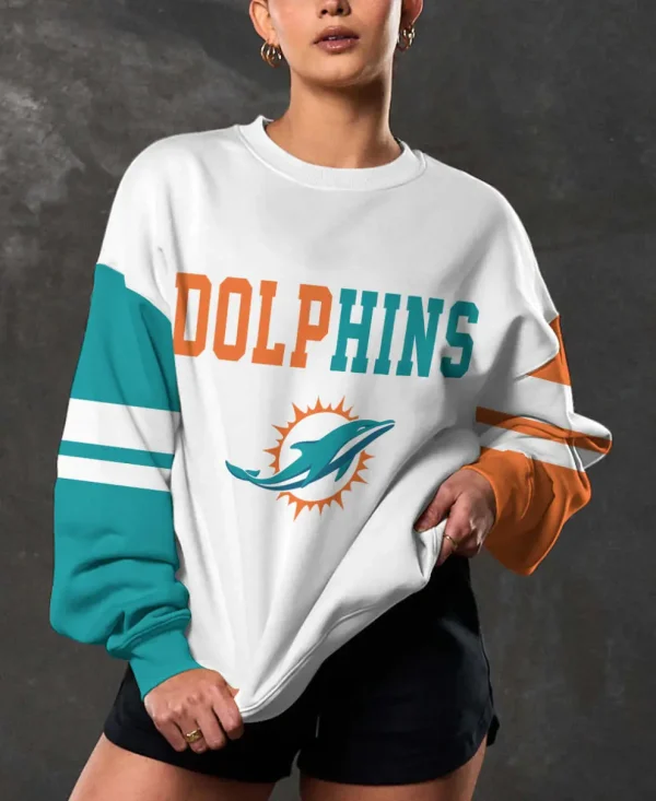 Miami Dolphins Crew Neck Sweatshirt BGRSW501