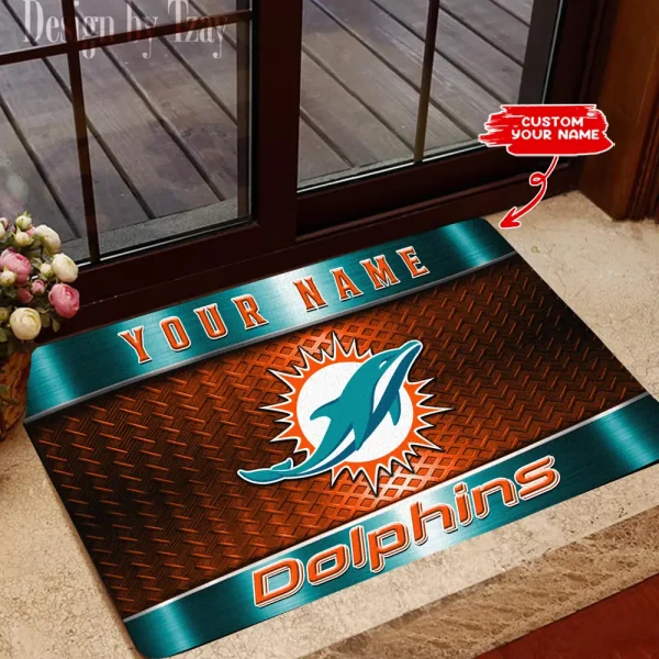 Miami Dolphins NFL Multicolor Doormat BGDMM842