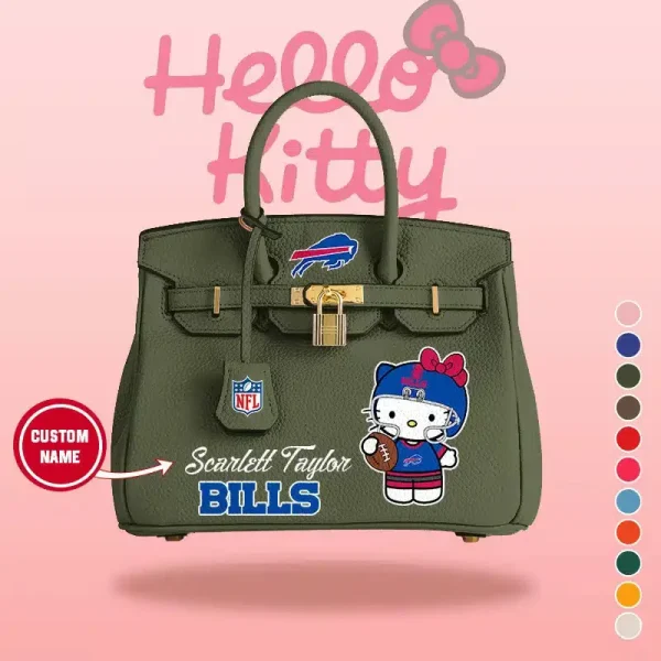 Buffalo Bills x Hello Kitty Birkin Style Premium Leather Bag SPTBIRKINBAG001 - Image 4