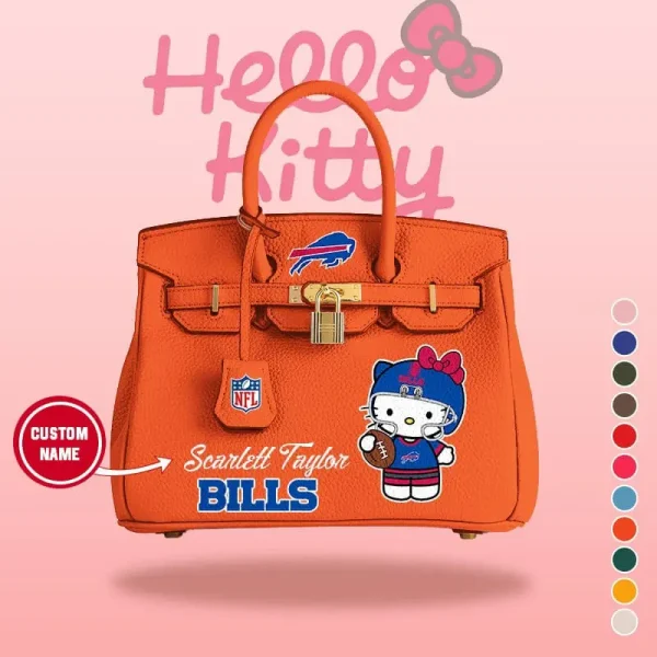 Buffalo Bills x Hello Kitty Birkin Style Premium Leather Bag SPTBIRKINBAG001 - Image 5