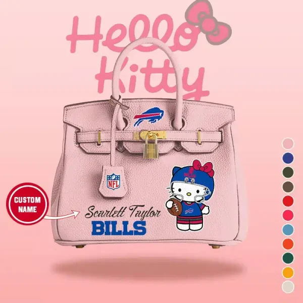 Buffalo Bills x Hello Kitty Birkin Style Premium Leather Bag SPTBIRKINBAG001 - Image 6