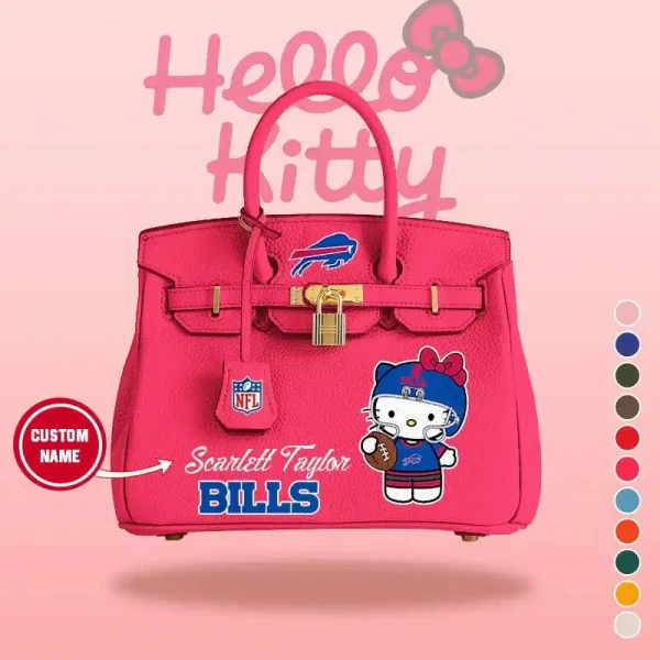 Buffalo Bills x Hello Kitty Birkin Style Premium Leather Bag SPTBIRKINBAG001 - Image 7