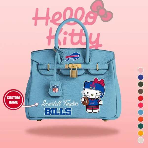 Buffalo Bills x Hello Kitty Birkin Style Premium Leather Bag SPTBIRKINBAG001 - Image 8