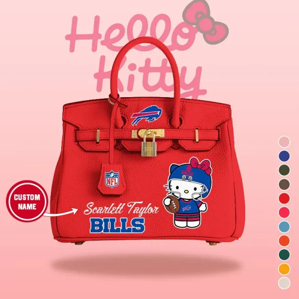 Buffalo Bills x Hello Kitty Birkin Style Premium Leather Bag SPTBIRKINBAG001 - Image 11