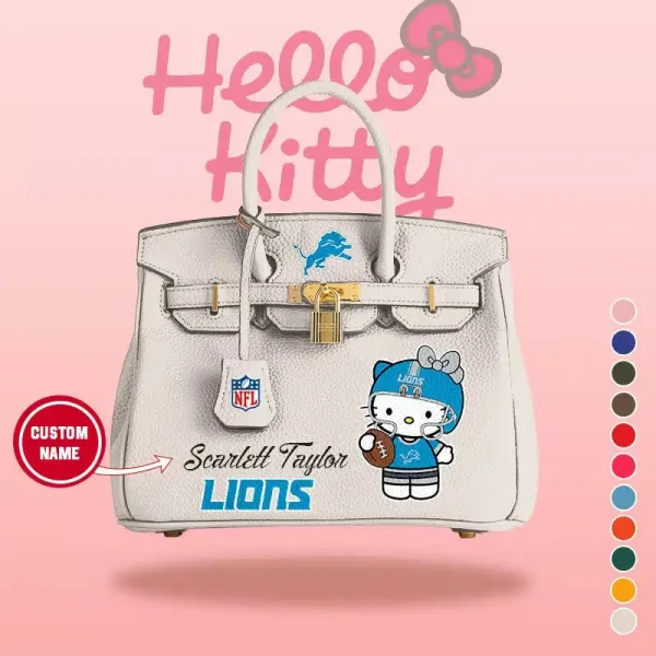 Detroit Lions x Hello Kitty Birkin Style Premium Leather Bag SPTBIRKINBAG003 - Image 2