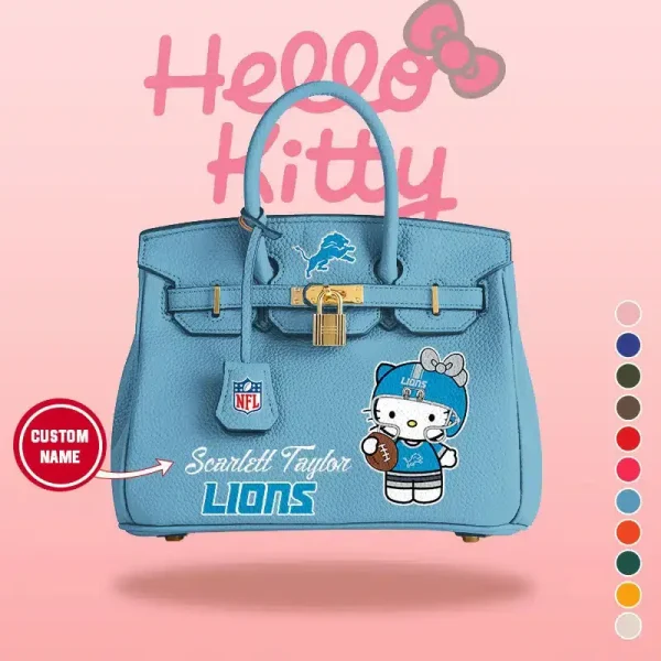 Detroit Lions x Hello Kitty Birkin Style Premium Leather Bag SPTBIRKINBAG003