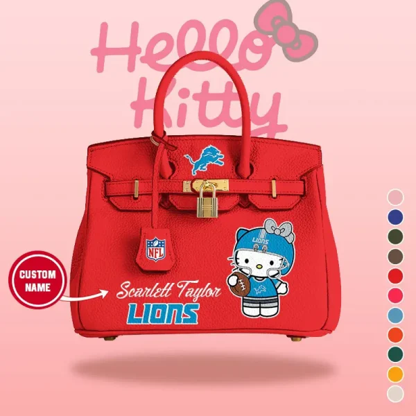 Detroit Lions x Hello Kitty Birkin Style Premium Leather Bag SPTBIRKINBAG003 - Image 10