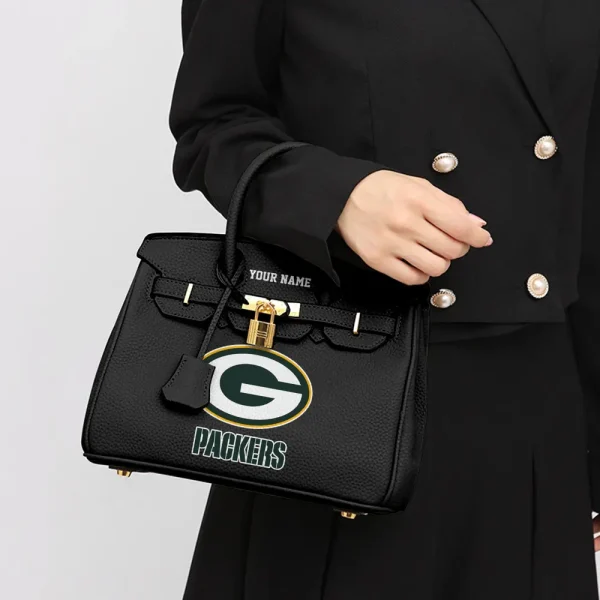 Green Bay Packers Birkin Style Premium Leather Bag SPTBIRKINBAG011 - Image 4