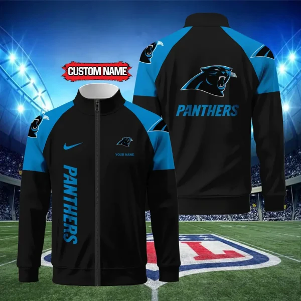 Carolina Panthers Standing Neck Zipper Jacket SPTSCJAFP072 - Image 2