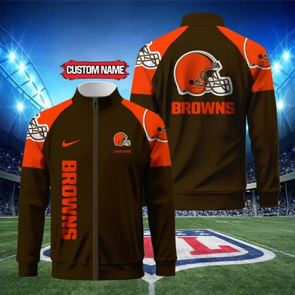 Cleveland Browns Standing Neck Zipper Jacket SPTSCJAFP075 - Image 2