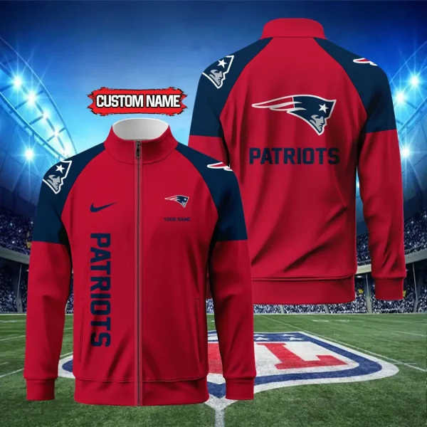 New England Patriots Standing Neck Zipper Jacket SPTSCJAFP089 - Image 2