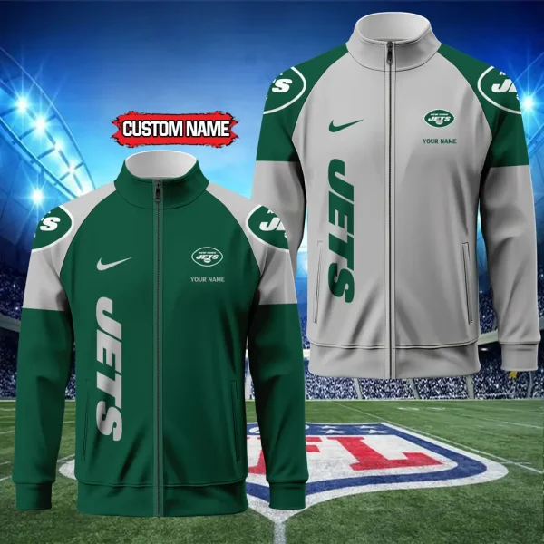 New York Jets Standing Neck Zipper Jacket SPTSCJAFP092