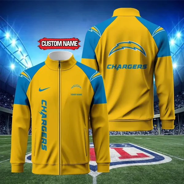 Los Angeles Chargers Standing Neck Zipper Jacket SPTSCJAFP085 - Image 3