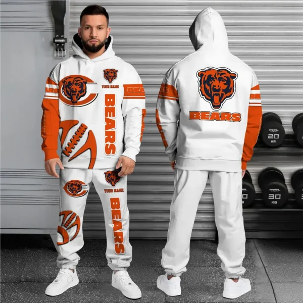 Chicago Bears Combo Hoodie And Long Sweatpants AZHD663 - Image 2