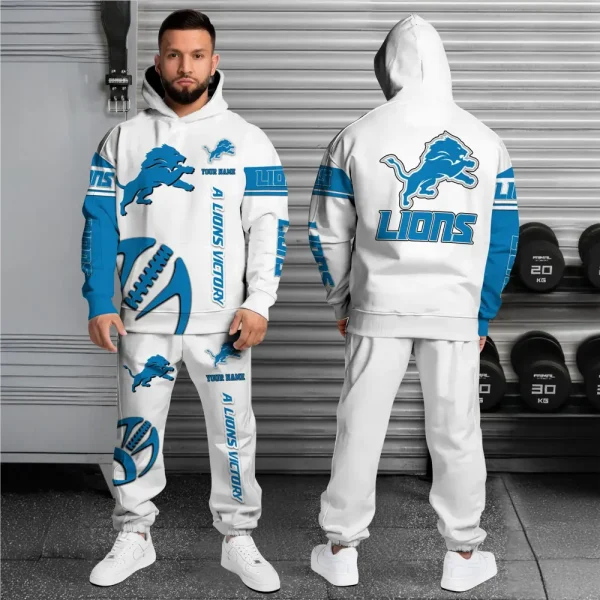 Detroit Lions Combo Hoodie And Long Sweatpants AZHD668 - Image 2