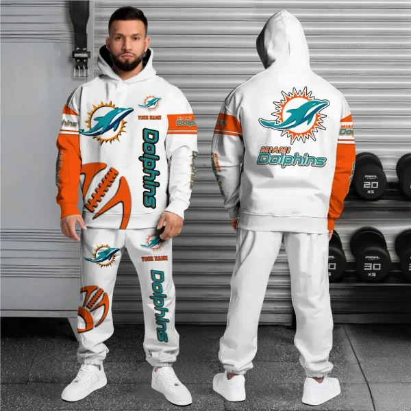 Miami Dolphins Combo Hoodie And Long Sweatpants AZHD677 - Image 2