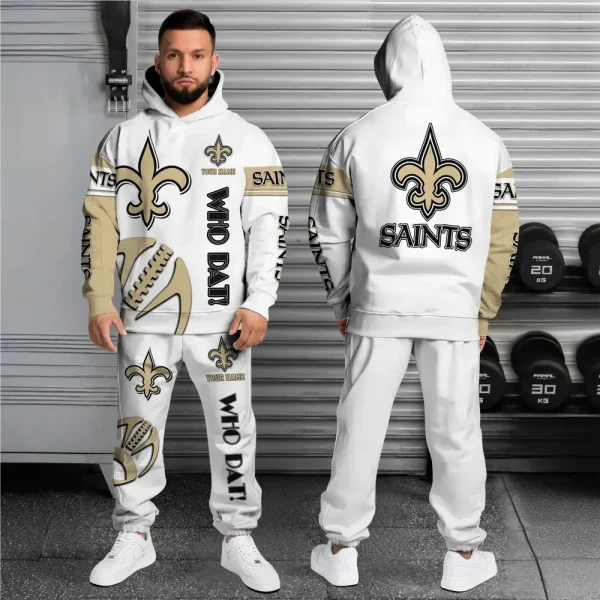 New Orleans Saints Combo Hoodie And Long Sweatpants AZHD680 - Image 2