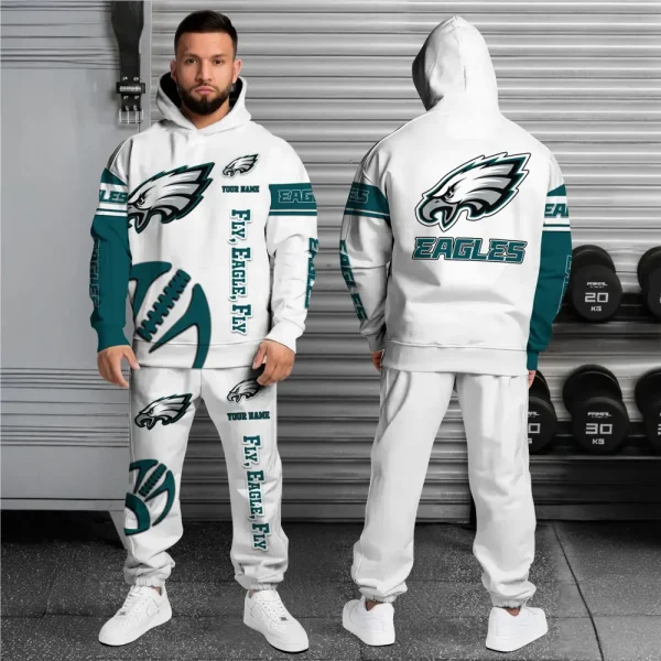 Philadelphia Eagles Combo Hoodie And Long Sweatpants AZHD683 - Image 2