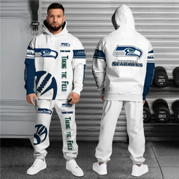 Seattle Seahawks Combo Hoodie And Long Sweatpants AZHD686 - Image 2