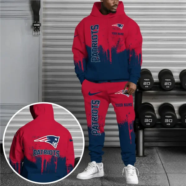 New England Patriots Combo Hoodie And Long Sweatpants AZHD711