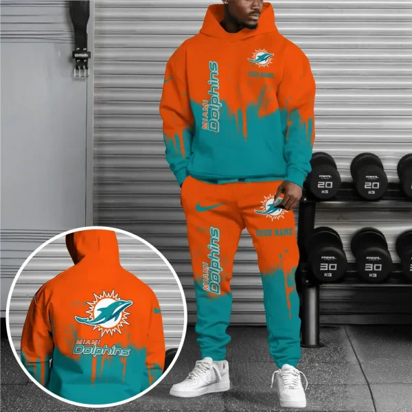 Miami Dolphins Combo Hoodie And Long Sweatpants AZHD709