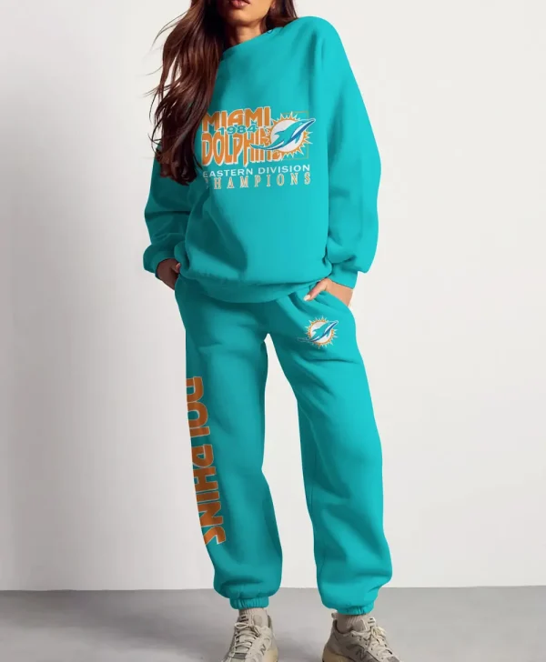 Miami Dolphins New Unisex Sweatsuit and Sweatpants BGRSW585 - Image 2