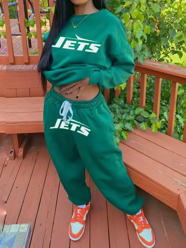 New York Jets Drop Shoulder Sweatshirt and Sweatpants BGDSSW643