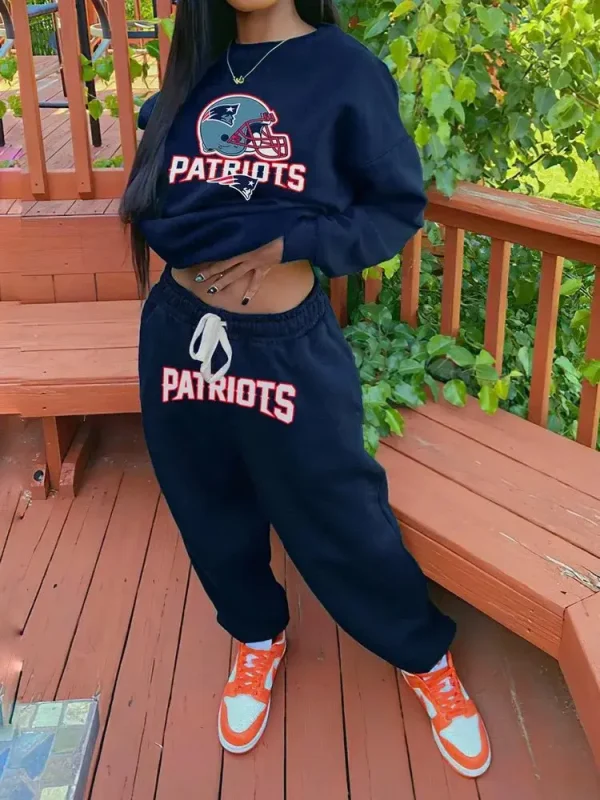 New England Patriots Drop Shoulder Sweatshirt and Sweatpants BGDSSW644